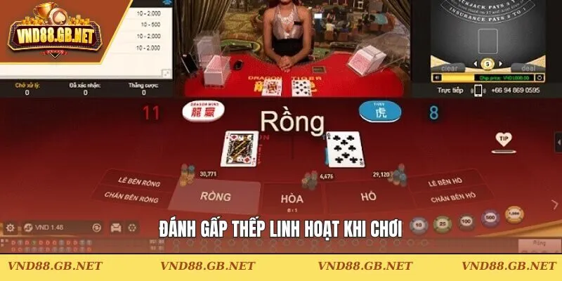 Đánh gấp thếp linh hoạt khi chơi